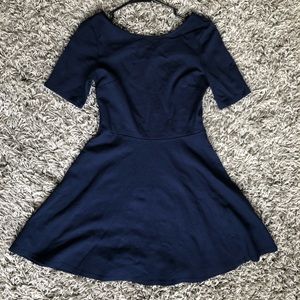 Navy Fit & Flare Dress